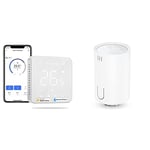 Meross Smart Thermostat for Combi Boilers and Underfloor Water Heating, Glass Touch Panel & Smart Radiator Thermostat -WIFI Heating Control, LED Digital Display,SmartThings M30 x 1.5 mm
