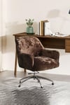 Velvet Upholstered Wheeled Swivel Office Chair