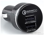 USB Adapter för Cigguttag - Quick Charge Black