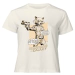 Guardians of the Galaxy Rocket Raccoon Oh Yeah! Women's Cropped T-Shirt - Cream - XXL