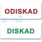 DISKREDA Diskmaskinsskylt ODISKAD/DISKAD Vit RG 03
