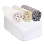 Kit de 3 Draps Housse 60x120 Lit Enfant + 2 Protèges Matelas Taille 60x120 | 100% Coton Bio | Multi | Ultra Doux, Respirant | Sommeil sain | Certifié GOTS et Oeko Tex | Fabriqué en Europe