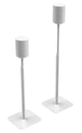 Flexson Essentials Adjustable Floor Stands for Sonos Era 100 - White (Pair)