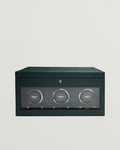 WOLF British Racing Triple Watch Winder With Storage Green