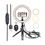 AJH Ring Light, 10" Dimmable LED Selfie Ring Light with Tripod USB Selfie Light Ring Lamp Big Photography Ringlight, with Stand for Cell Phone
