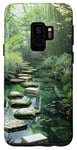 Coque pour Galaxy S9 Zen Garden Livres Nature Paisible Bambou Vert