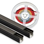 Ljus till akustikpanel, 240cm, svart - Komplett set med aluprofil och CCT LED strip