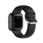 KOMI Straps Replacement for Fitbit Versa 2 / Versa/Blaze, Women Mens Silicone Fitness Sports Bands Smart Watch Accessories(black)