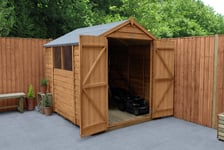 4Life Forest Wooden 8 x 6ft Overlap Double Door Apex Shed