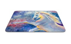 White Horse Drawing Mouse Mat Pad - Pony Horses Daughter Gift Computer #14220
