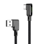 McDodo CA-7521 USB C til USB En vinklet kabel for rask ladning og synkronisering med LED 18m