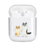 Idocolors Cartoon Dog Case Compatible with Airpod Clear Soft TPU, [ LED Visible ] [ Supports Wireless Charging ] Protective Cover for Airpods 1st and 2nd Gen