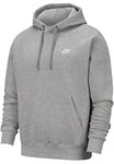 Nike M NSW Club Hoodie PO BB Sweat-Shirt Homme DK Grey Heather/Matte Silver/(White) FR: Taille Unique (Taille Fabricant: Custm)