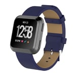 Fitbit Versa klockarmband koläder träningsklocka mjukt klassiskt metallspänne - Mörkblå