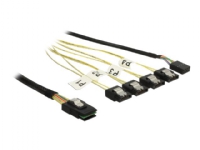 Delock - SATA/SAS-kabel - Mini SAS (SFF-8087) til SATA, 8-pins intern strømforsyning - 50 cm