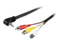 Goobay Avk 199-0150 - Kabel För Video / Ljud - Rca X 3 Hane Till 4-Poligt Minijack Hane - 1.5 M