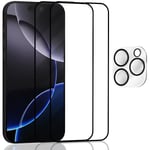 2-Pack Iphone 16 Pro Skärmskydd & 1-Pack linsskydd - Härdat Glas 9H - Super kvalitet 3D