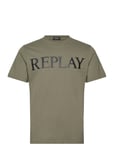 T-Shirt Regular Pure Logo Tops T-shirts Short-sleeved Khaki Green Replay