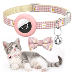 Airtag Skal Bow Cat Collar med Breakaway Bell - Rosa - TheMobileStore AirTag-Tillbehör