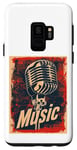Coque pour Galaxy S9 Microphone chanteur vintage rétro chanteur