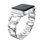 Apple Watch 1 - 2 - 3 i 38mm urlänk rostfri stål strasstenar - Silver