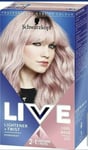 2 X Schwarzkopf Live Pastel Hair Dye Cool Rose Pink Permanent Colour + Lightener