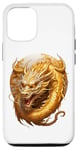 Coque pour iPhone 14 Pro Dragon doré