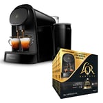 L'OR BARISTA Coffee Machine & Milk Frother by Philips with L'OR Double Ristretto XXL 5X10PC, Double Shot, Aluminium Coffee Capsules (Total 50 XXL Capsules) Intensity 11