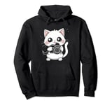Cat With Camera Photographer Funny Cute Kawaii Photography Pullover Hoodie