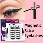 Magnetiska Ögonfransar Eyeliner Kit 7 Par Falska Fransar Flytande Eyeliner