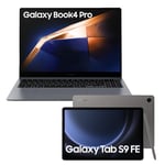 Samsung Galaxy Book4 Pro Laptop (2024) 16" Intel Core Ultra 7 16GB 1TB Moonstone Grey and Samsung Galaxy Tab S9 FE Tablet with S Pen, 128GB, Gray, 3 Year Manufacturer Extended Warranty (UK Version)