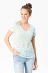 super.natural T-Shirt à Manches Courtes avec Motif étoilé en Laine mérinos pour Femme W Base V-Neck Tee 140 Printed S Fresh White/Arabesque Print Var10.
