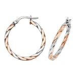 James Moore TH ER1041RW-20 9ct Rose/White Gold 20mm Hoop Jewellery