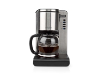Nedis KACM280EAL, Droppande kaffebryggare, 1,5 l, Malat kaffe, 1000 W, Gjuten aluminium, Svart