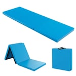 Vikbar mjuk golvmatta med 2 handtag Halkfri gymnastikmatta 180 x 60 x 5 cm Blå