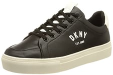 DKNY Women's CARA Sneaker, Black/White, 6 UK