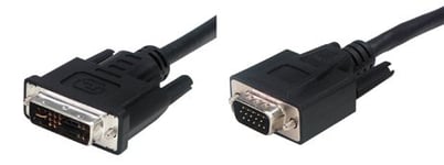 Tecline 38905 DVI-A VGA Noir Adaptateur de câble – Adaptateur pour câble (DVI-A, VGA, 5 M, Noir)