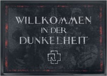 Rammstein Willkommen In Der Dunkelheit Door Mat dark grey red