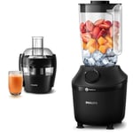 Philips Viva Collection Compact Juicer, 1.5 Litre, 500 Watt, Quick Clean Technology & Blender 3000 Series, ProBlend System, 1.9L Maximum Capacity, 1L Effective Capacity, 450W, 1 Speed Setting + Pulse