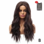 Long Straight Wigs For White/black Women With Bangs Ombre B Brown