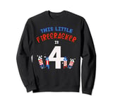 This Little FIRECRACKER Is 4 Fireworks 4th July Birthday Boy Sweatshirt