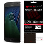 TECHGEAR [3 Pack] Screen Protectors for Moto G5 Plus (XT1687) - Clear Lcd Screen Protector Cover Guards Compatible with Motorola Moto G5 Plus