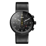 Braun Men's Quartz Watch with Black Dial Analogue Display and Black Leather Strap BN0095BKG