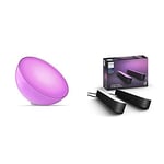 Philips Hue Play Pack White & Color Ambiance, Noir + Philips Hue Go Lampe portable connectée White And Color Compatible Bluetooth