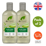 Dr Organic Aloe Vera Shampoo Organic Bioactive All Hair Types 265ml - Pack of 2