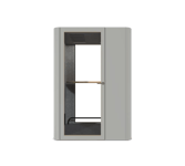 MUTE Mötesbås Space M Double, H225 x B160 D120 cm Standard Powder Grey Ultra Matt [RAL 7035]