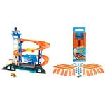 Hot Wheels Track Set and 1:64 Scale Toy Car, Multi-Level Playset with Shark Nemesis Challenge & Fisher-Price BHT77 Mattel Track Builder Pack with Vehicle - Amazon Exclusive