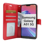 billigamobilskydd.se Crazy Horse Wallet Samsung Galaxy A51 5G (A516B/DS) (Röd)