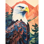 Majestic Bald Eagle Forest Mountain Landscape Graphic Artwork Unframed Wall Art Print Poster Home Decor Premium