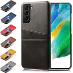Korthållare Samsung S21 FE skal mobilskal hål laddare hörlurar - Brun Galaxy S21 FE